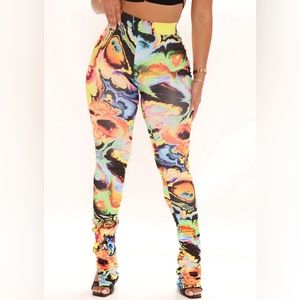 High Waist Stack Pants (Multi-color, Small)